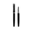 Hot Sale Metal Fountain Pen Logotipo personalizado para el hombre Escribir suave Fuente Nuba de fuente de fuente Black